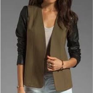 Theory Yaisa Pryor Ponti Padded Blazer Olive Green/Black Women’s Size Medium